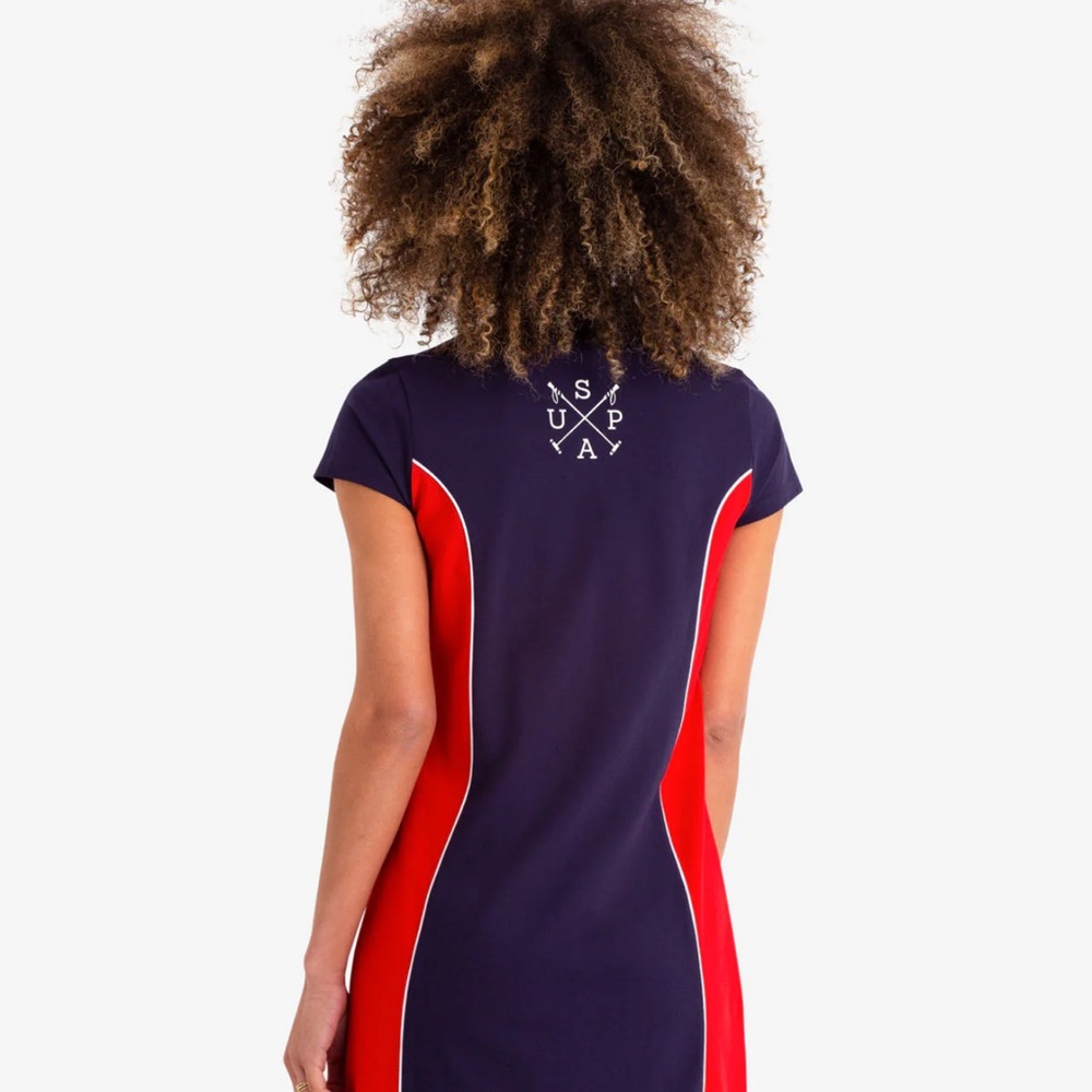 🆕U.S. Polo Assn. Navy and Red Mini Dress nwt - Picture 3 of 8